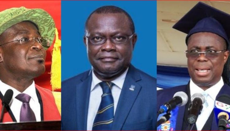 KNUST VC Professor Kwasi Obiri-Danso (L), UG VC Professor Ebenezer Oduro Owusu (M) and UCC VC Professor Joseph Ghartey Ampiah (R)