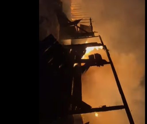 Techiman central market on fire