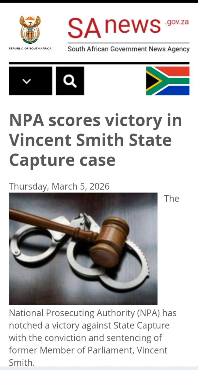 This sentencing follows recommendations of the Judicial Commission of Inquiry into Allegations of State Capture, led by Deputy Chief Justice Raymond Zondo in 2022