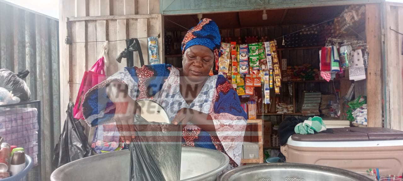 Barikisu Fusheine runs a small provision shop at Bawku Senior High School