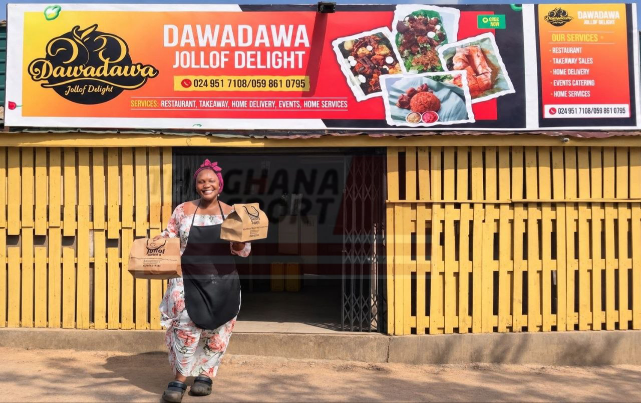 Rabiatu Atule Akamim built Dawadawa Jollof Delight catering services in Adenta